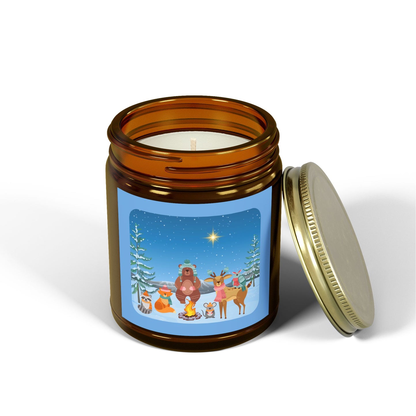 Winter Animal Party - Scented Candles, Coconut Apricot Wax (4oz, 9oz)