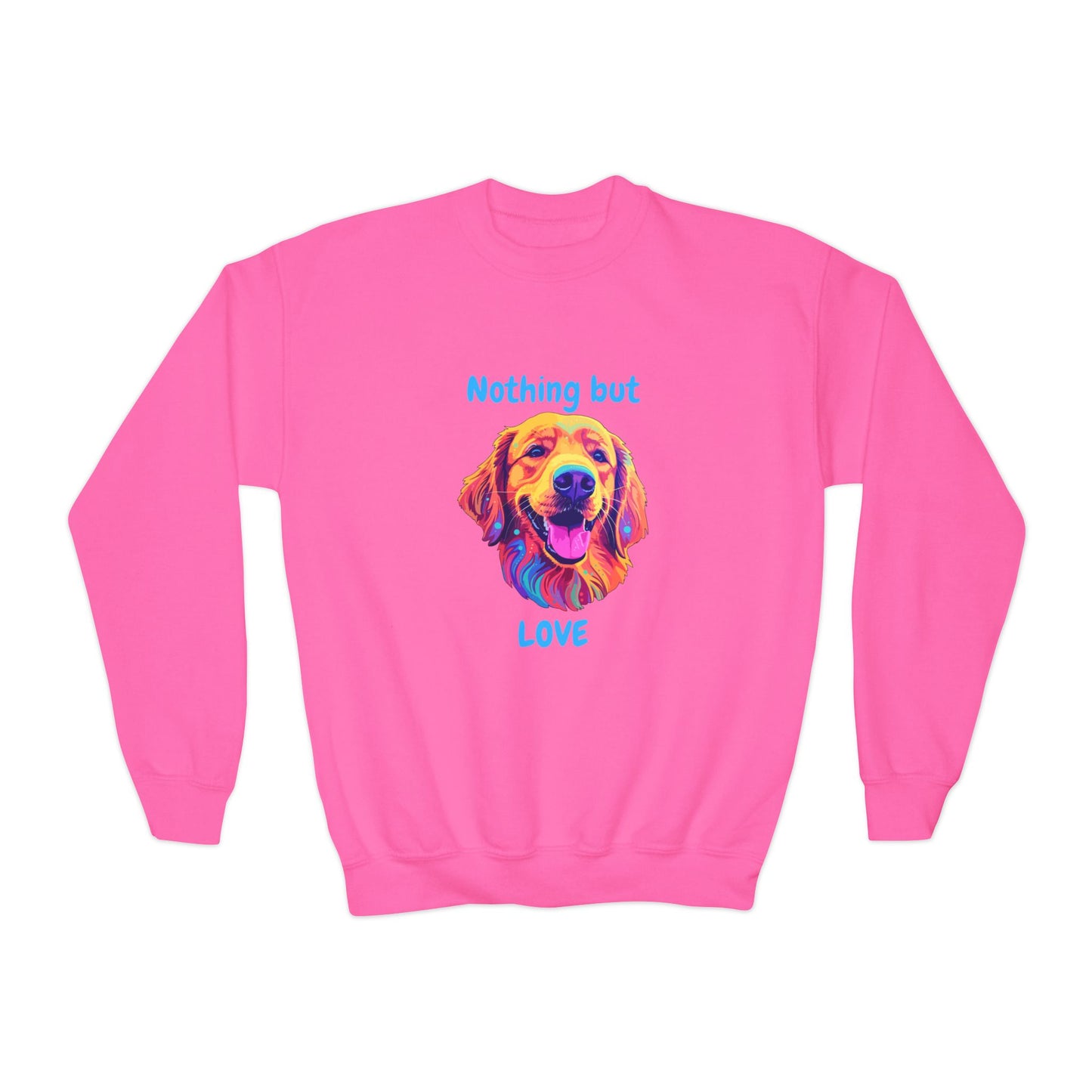 Nothing But Love - Youth Crewneck Sweatshirt - Golden Retriever Design