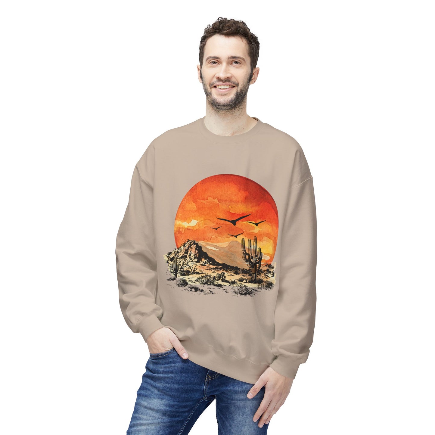 Desert Sun - Adult Unisex Sweatshirt - Bright Watercolor Print