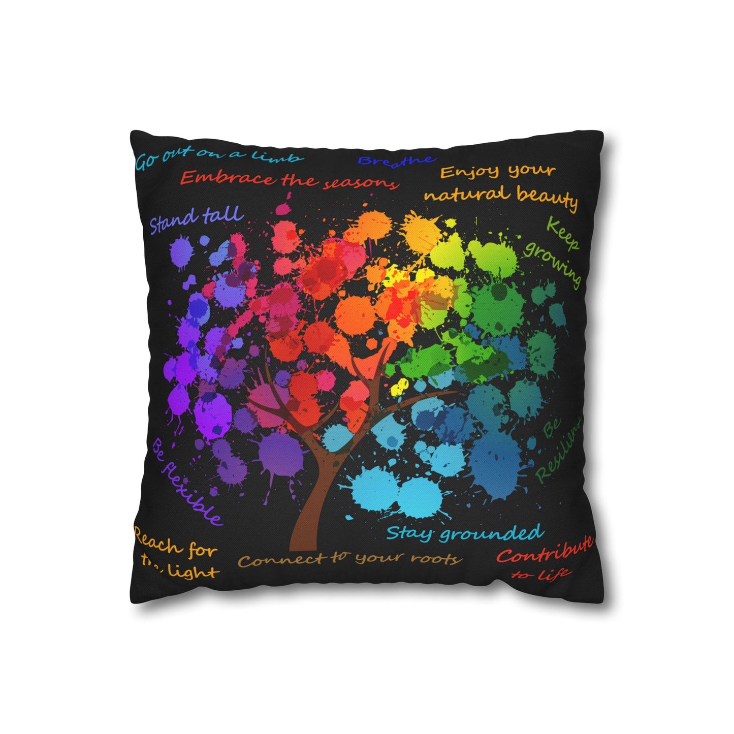 Tree Of Life Black - Accent Square Pillowcase - Various Sizes