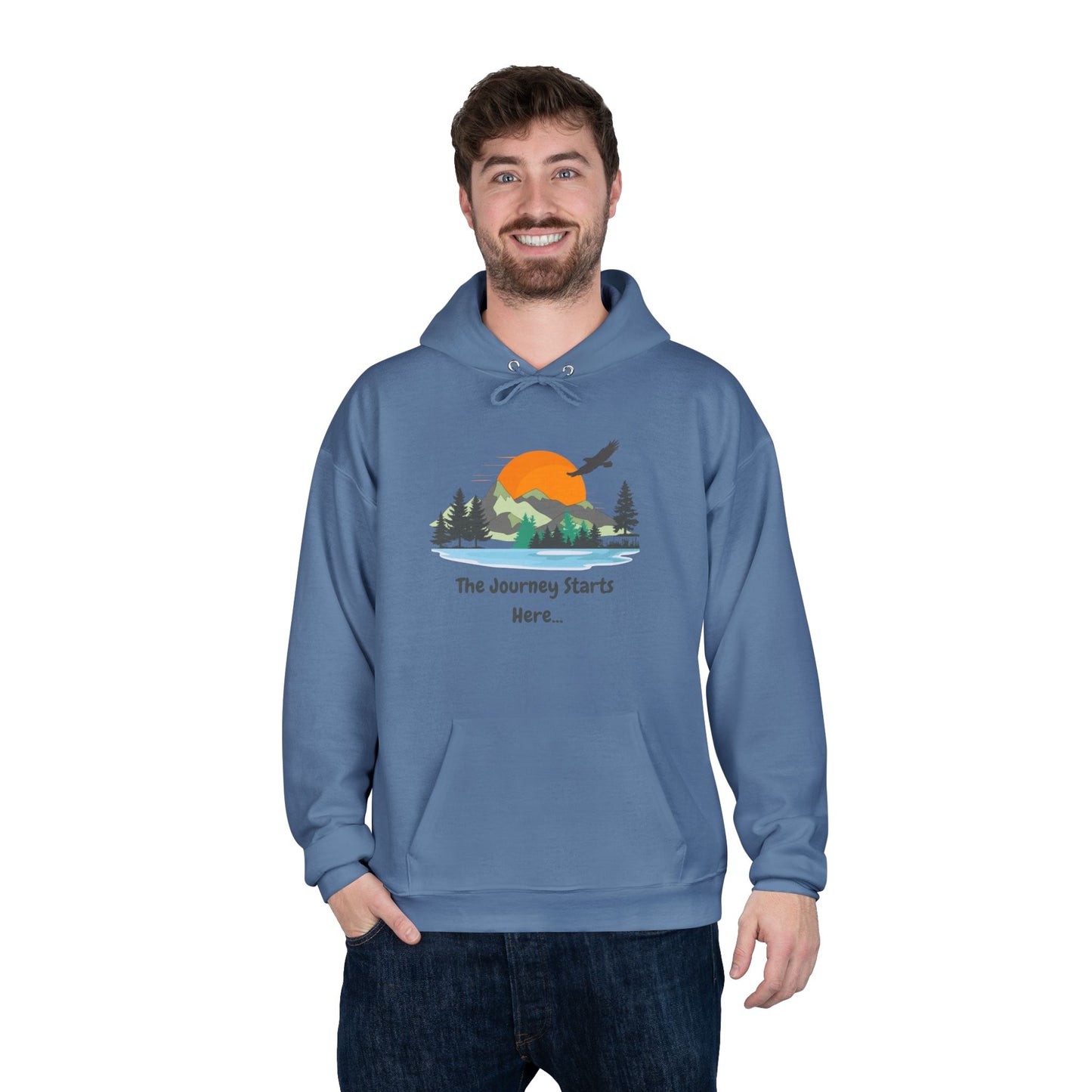 Journey Starts Here - Adult Unisex EcoSmart® Pullover Hoodie Sweatshirt