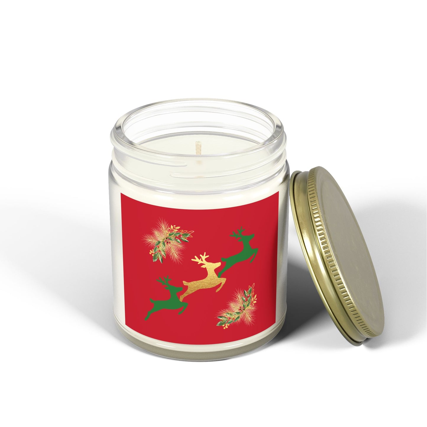 Reindeer Fun - Scented Candles, Coconut Apricot Wax (4oz, 9oz)