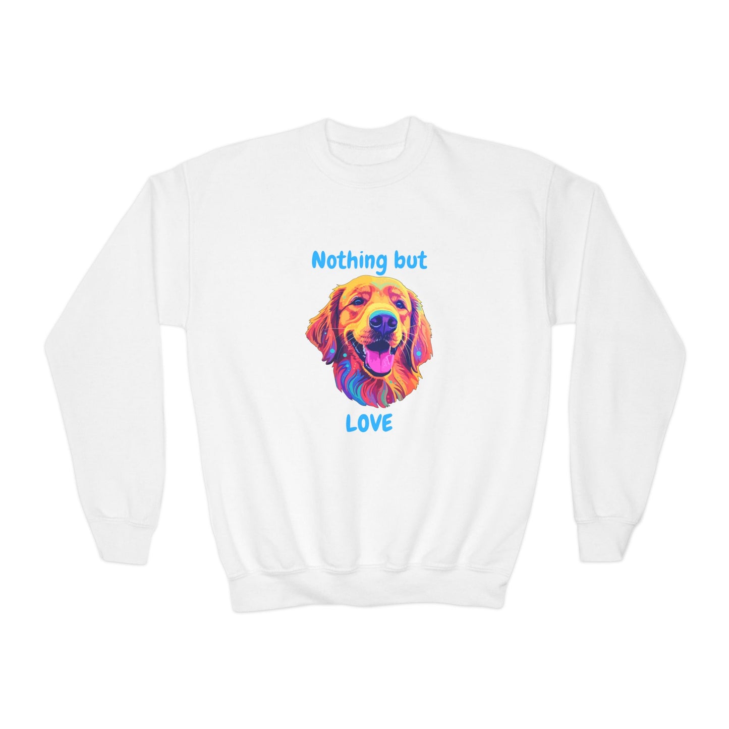 Nothing But Love - Youth Crewneck Sweatshirt - Golden Retriever Design