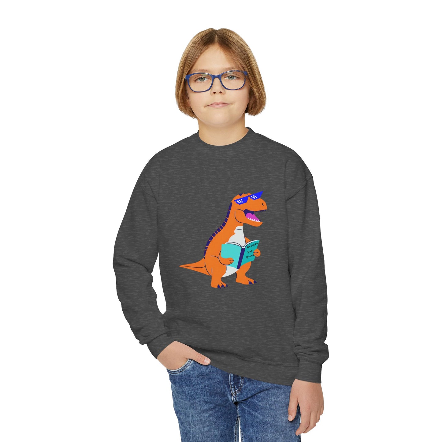 Retro T-Rex - Youth Crewneck Sweatshirt