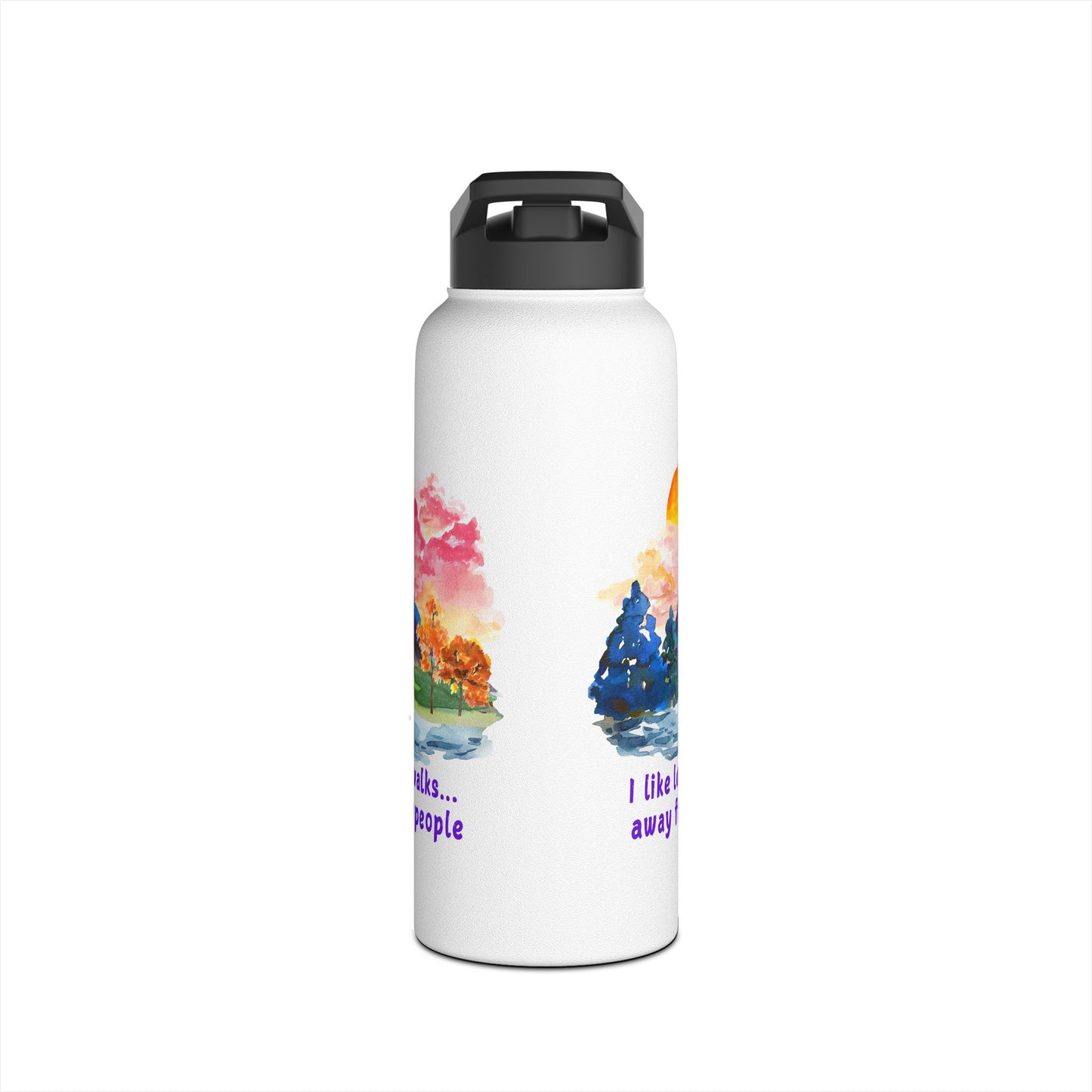 Long Walks Away From People - Stainless Steel Water Bottle