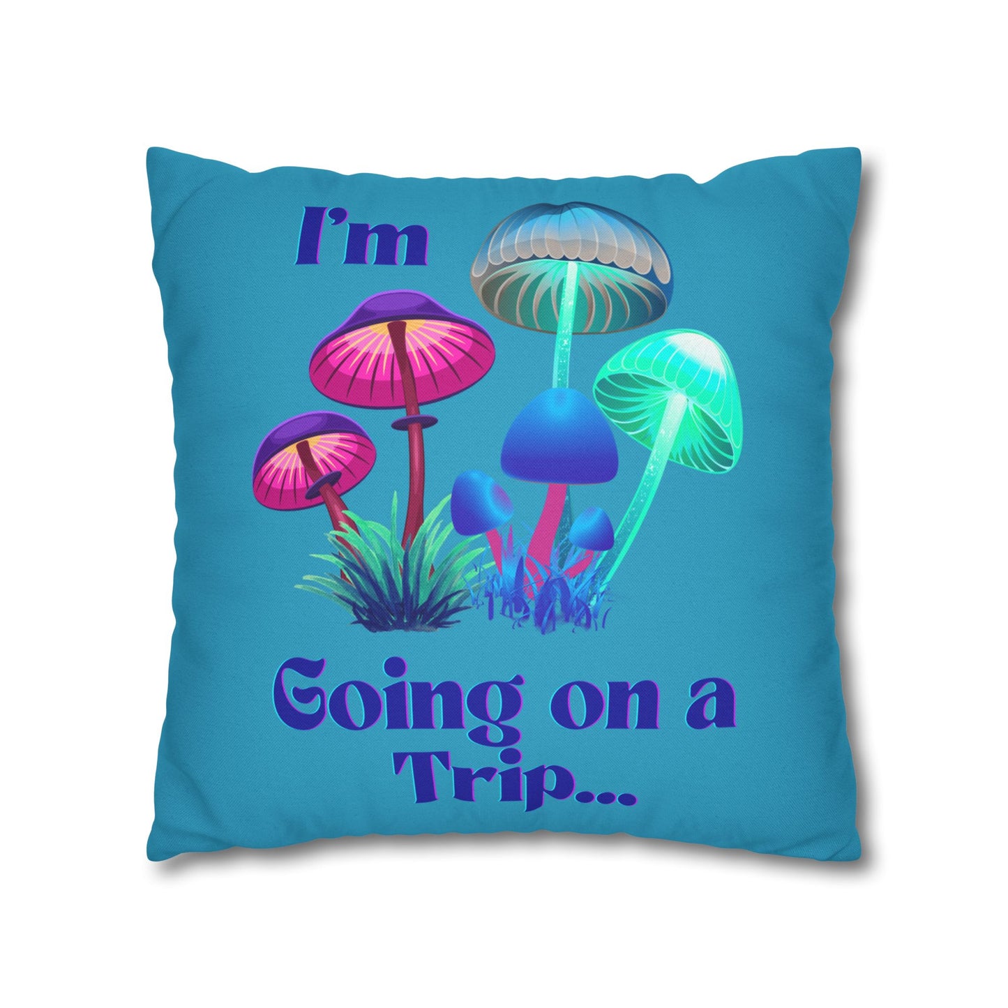 Going on a Trip Blue - Accent Square Pillowcase - Various Sizes