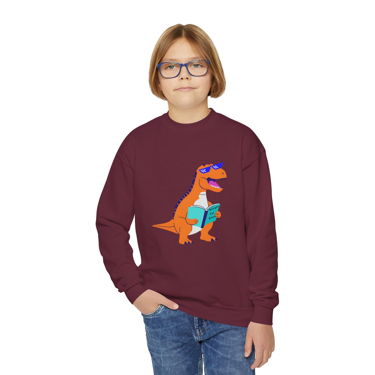 Retro T-Rex - Youth Crewneck Sweatshirt