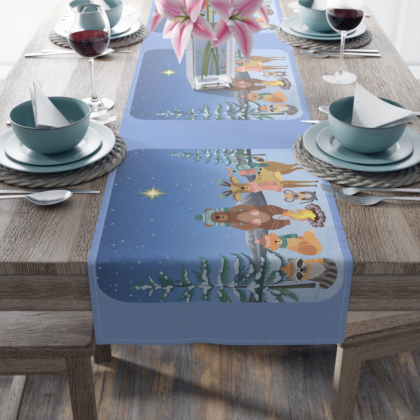 Winter Animal Party - Table Runner (Cotton, Poly)