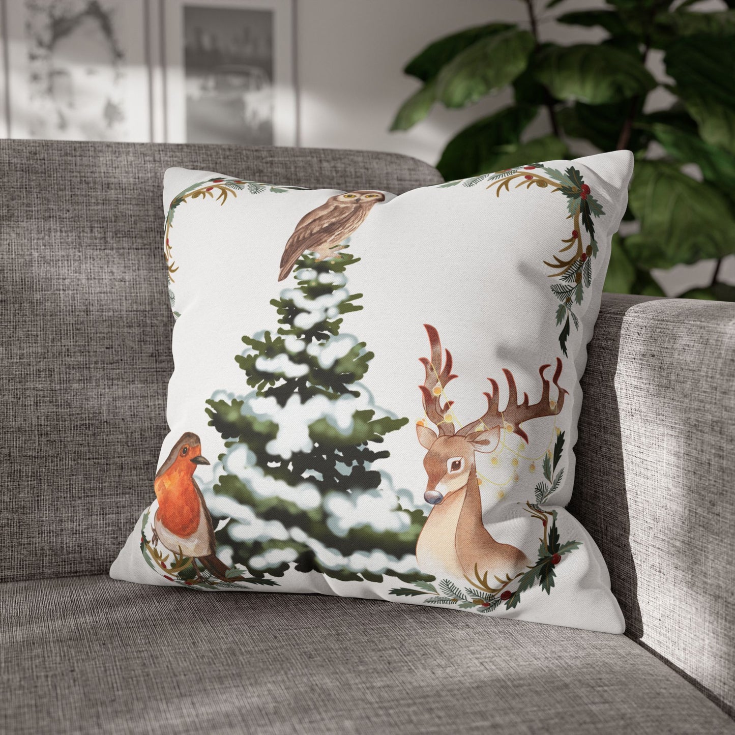 Winter Tree White - Square Pillowcase - Various Sizes