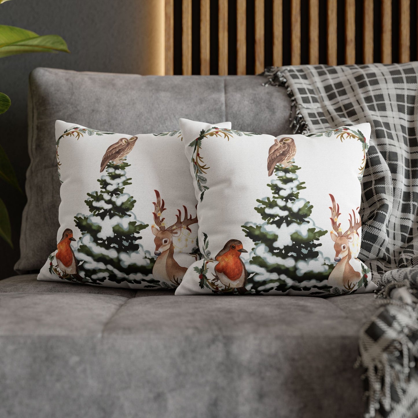 Winter Tree White - Square Pillowcase - Various Sizes