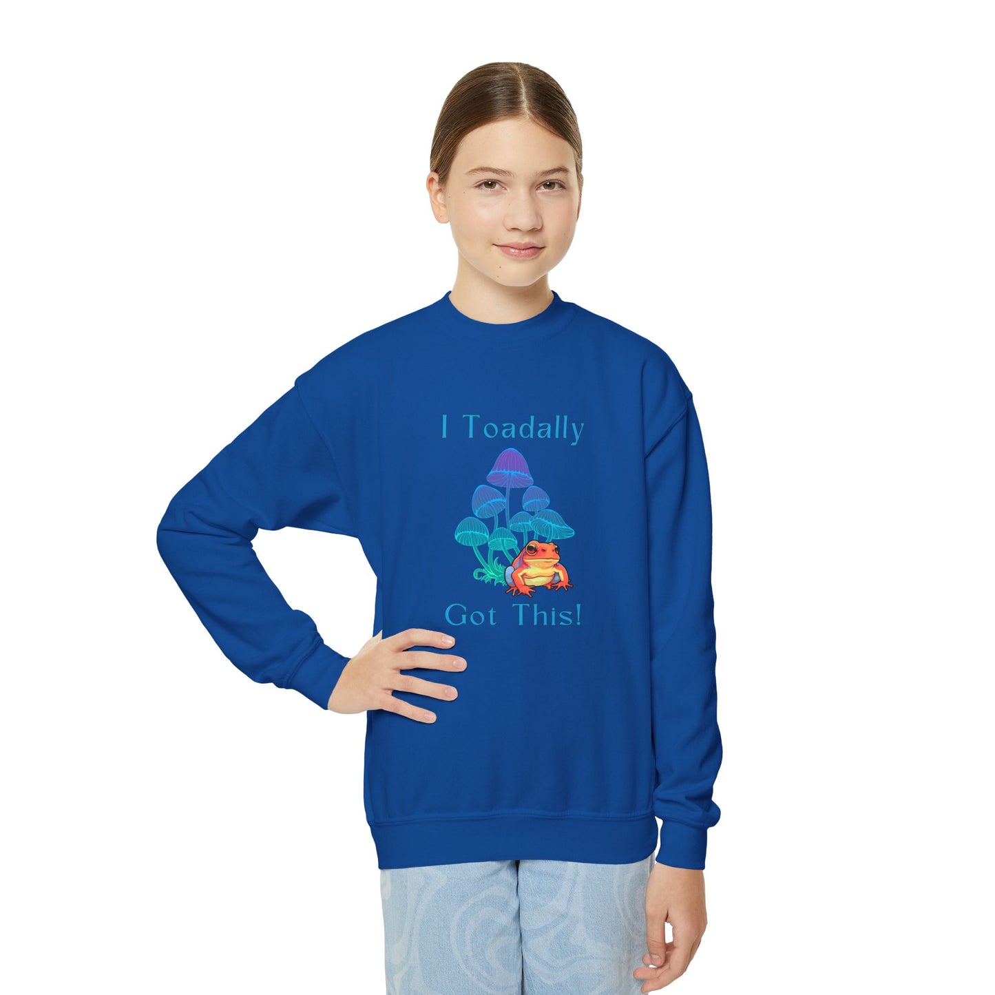 Toadally Got This - Youth Crewneck Sweatshirt - Bright Uplifting Print