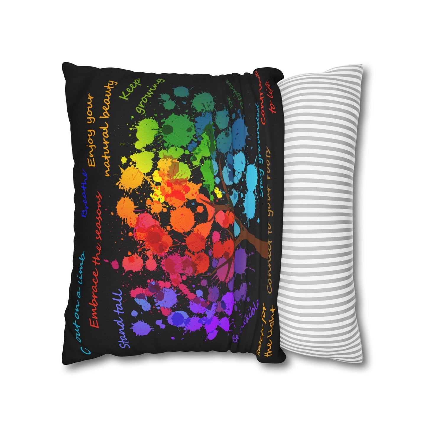 Tree Of Life Black - Accent Square Pillowcase - Various Sizes