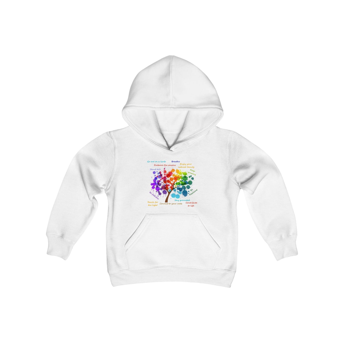 Tree of Life - Youth Hooded Sweatshirt - Bright Uplifting Print