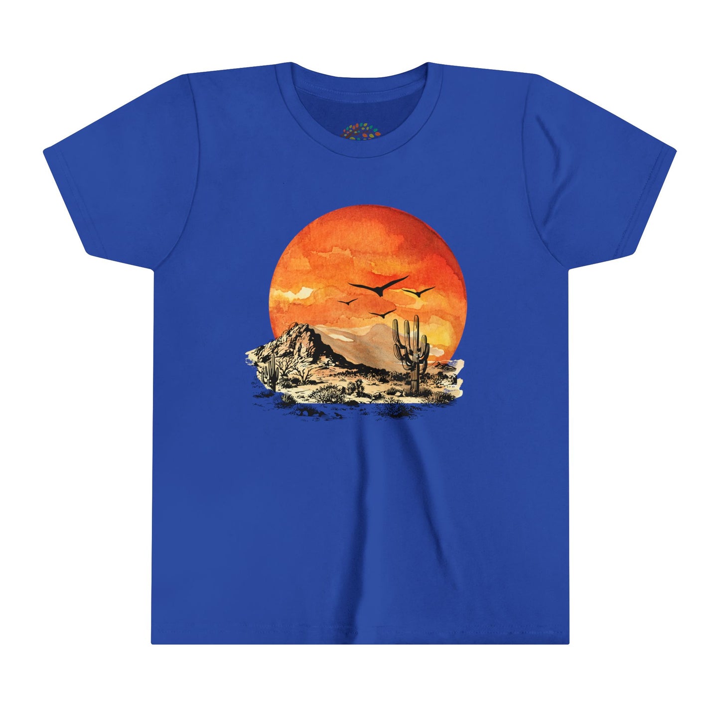 Desert Sun - Youth Short Sleeve Tee - Bright Watercolor Print