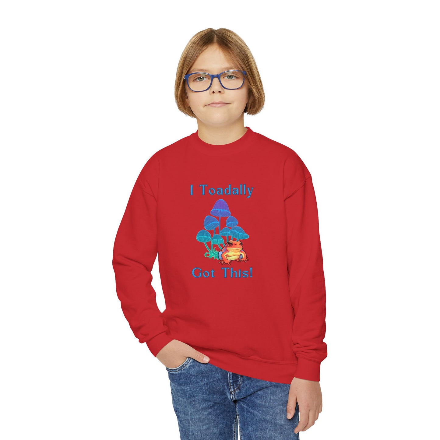 Toadally Got This - Youth Crewneck Sweatshirt - Bright Uplifting Print