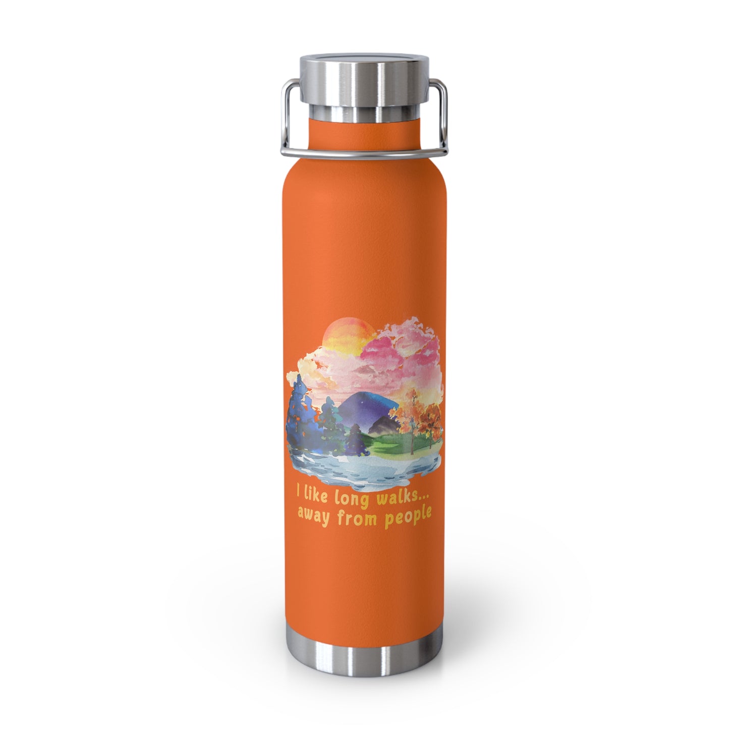 Long Walks Away From People - Copper Vacuum Insulated Bottle, 22oz