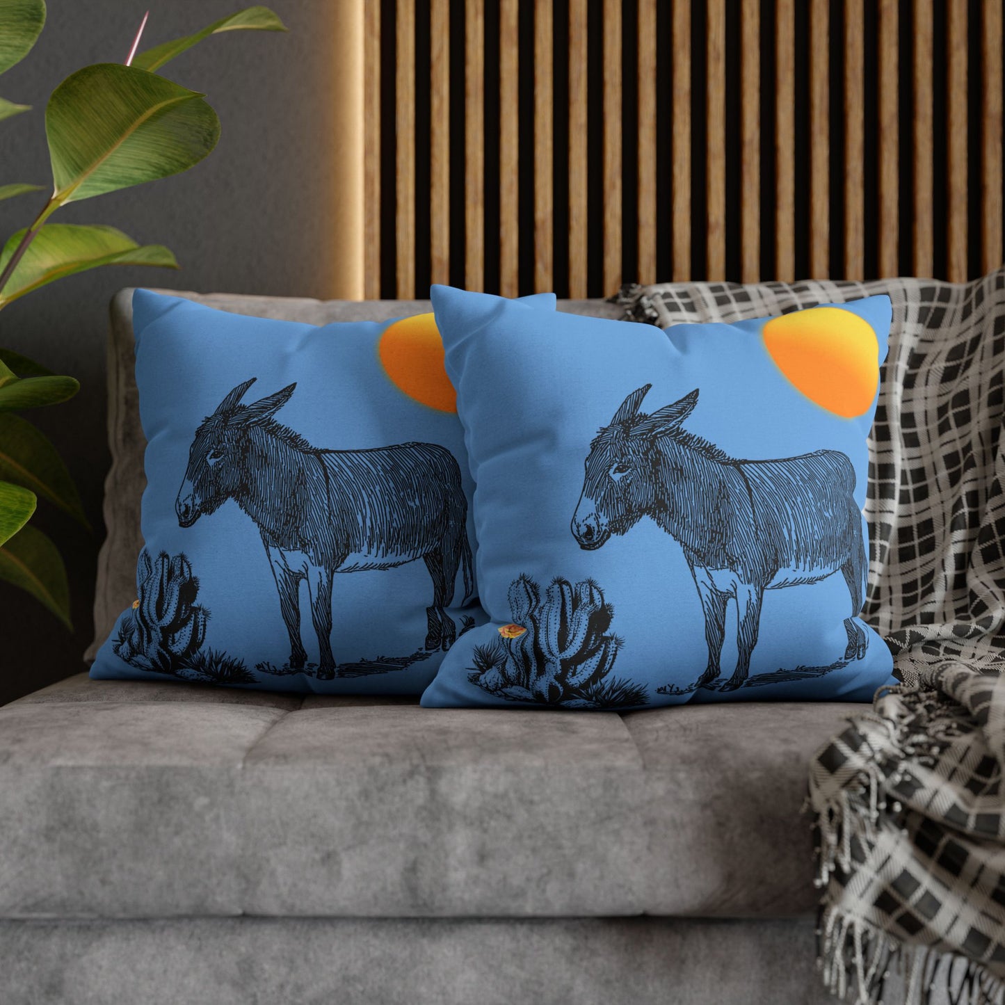 Donkey Desert - Accent Square Pillowcases - Various Sizes