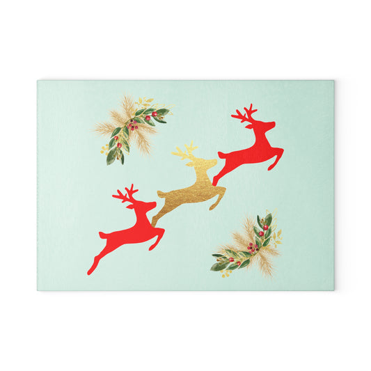 Reindeer Fun - Glass Cutting Board