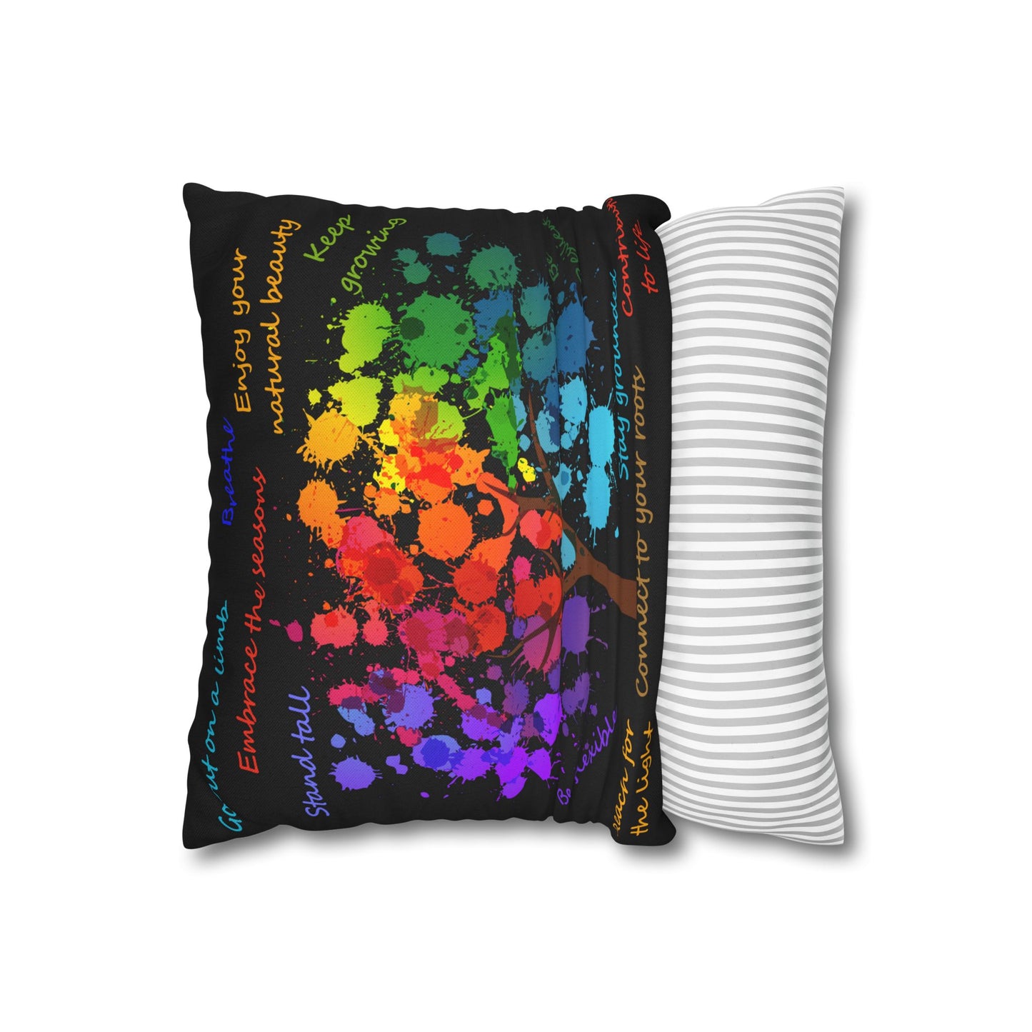 Tree Of Life Black - Accent Square Pillowcase - Various Sizes