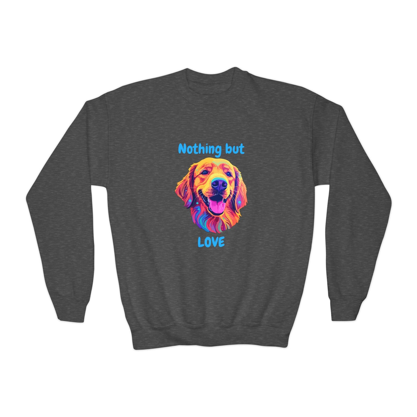 Nothing But Love - Youth Crewneck Sweatshirt - Golden Retriever Design