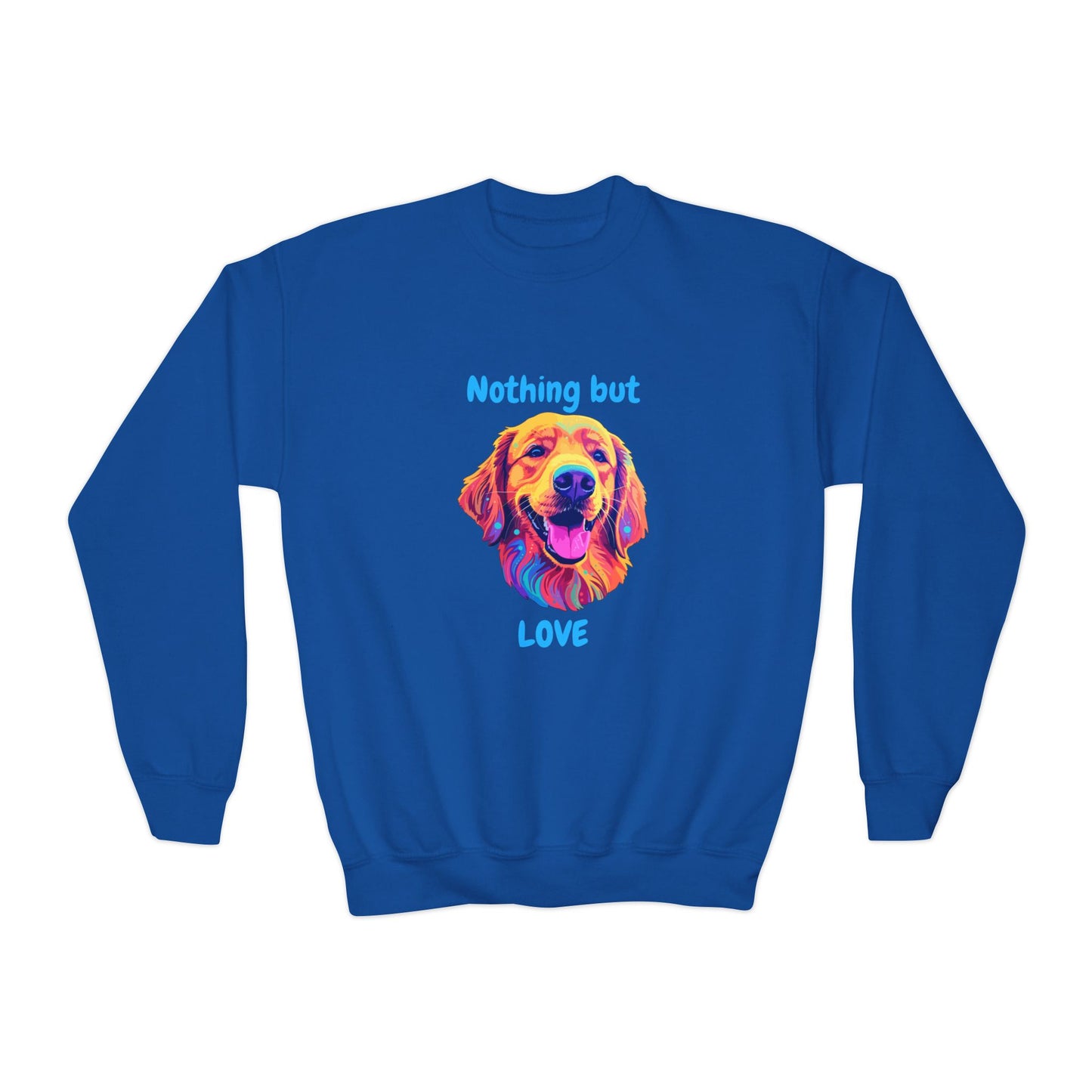 Nothing But Love - Youth Crewneck Sweatshirt - Golden Retriever Design