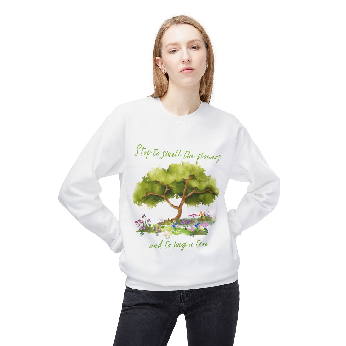 Hug A Tree - Adult Unisex Crewneck Sweatshirt