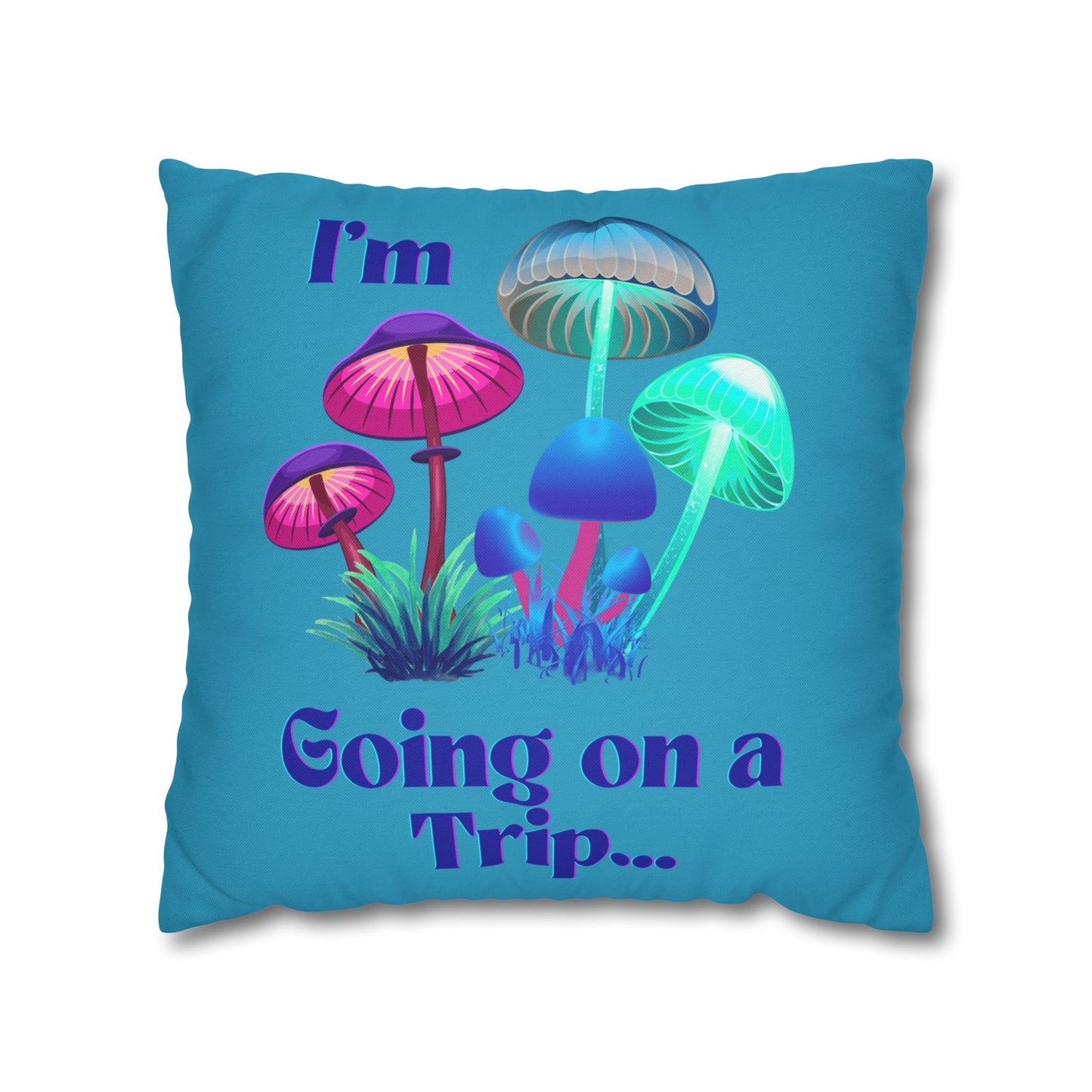 Going on a Trip Blue - Accent Square Pillowcase - Various Sizes