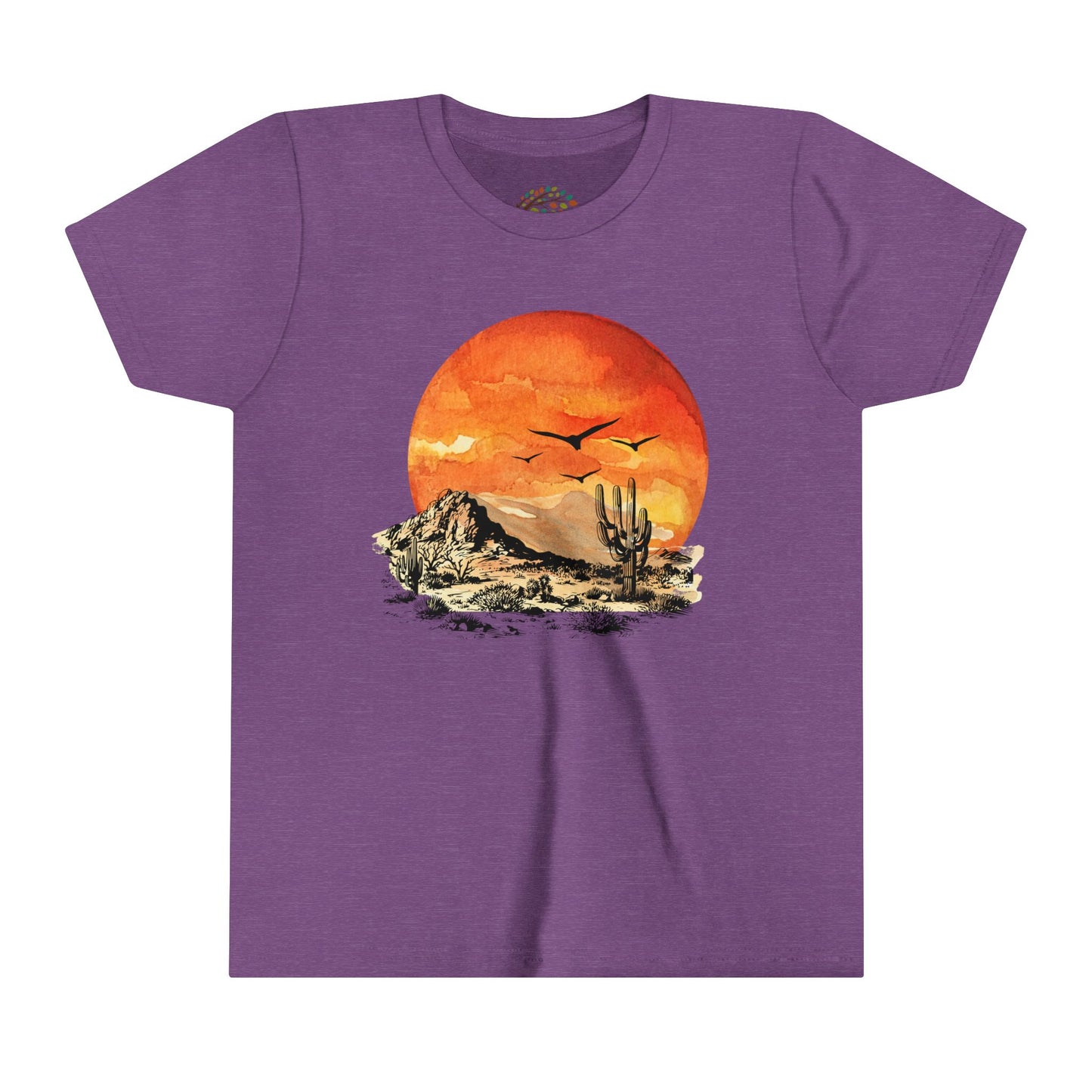 Desert Sun - Youth Short Sleeve Tee - Bright Watercolor Print