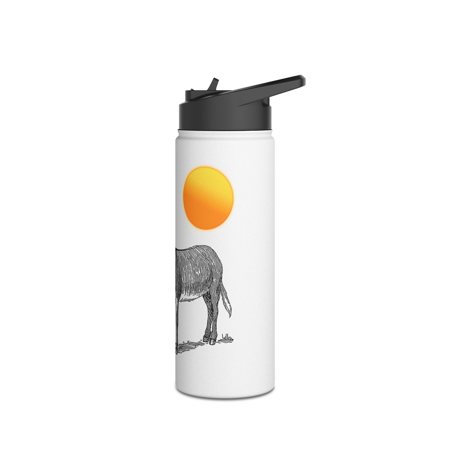 Desert-themed With Adorable Donkey - Stainless Steel Water Bottle, Standard Lid