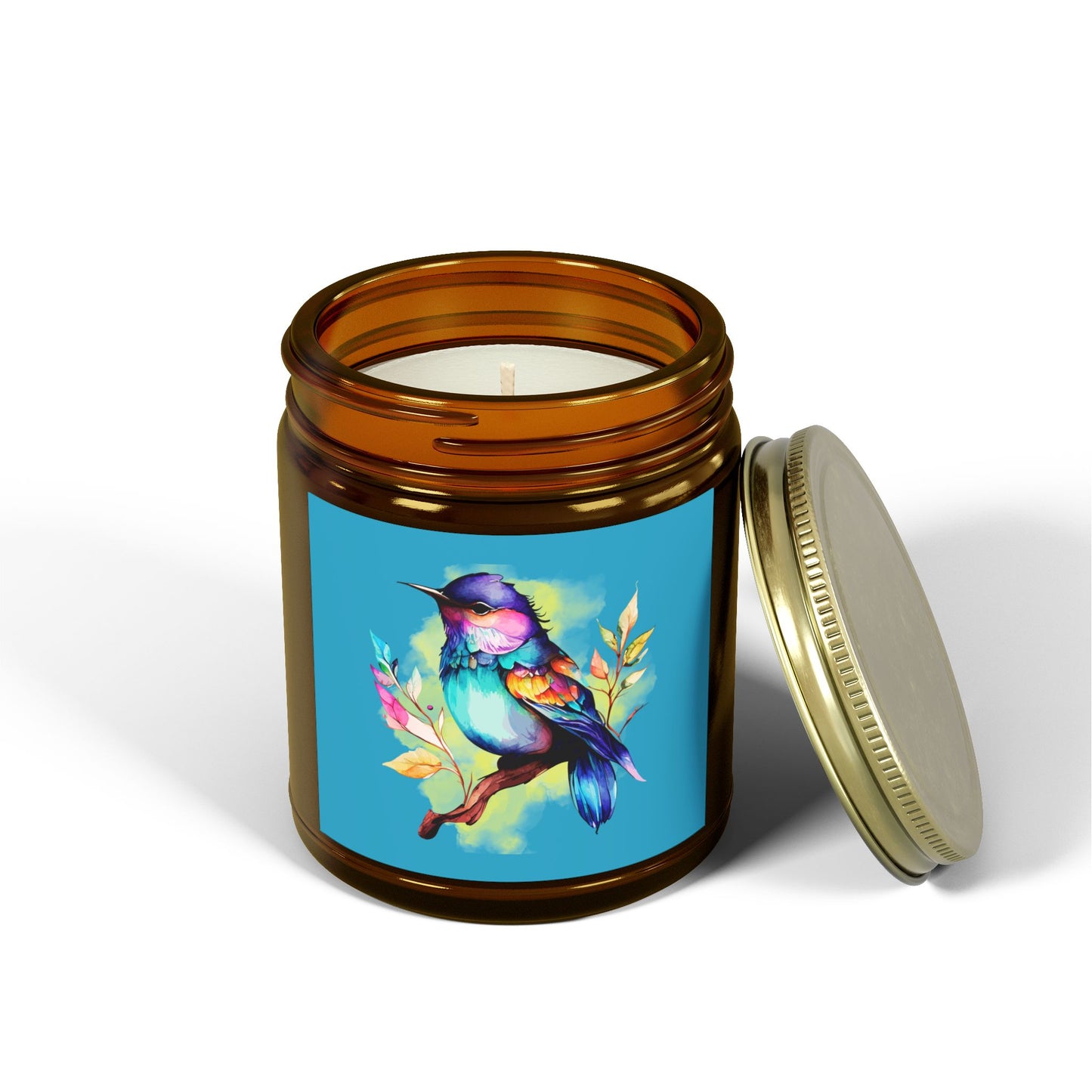 Beautiful Watercolor Bird - Scented Coconut Apricot Candles (4oz, 9oz)