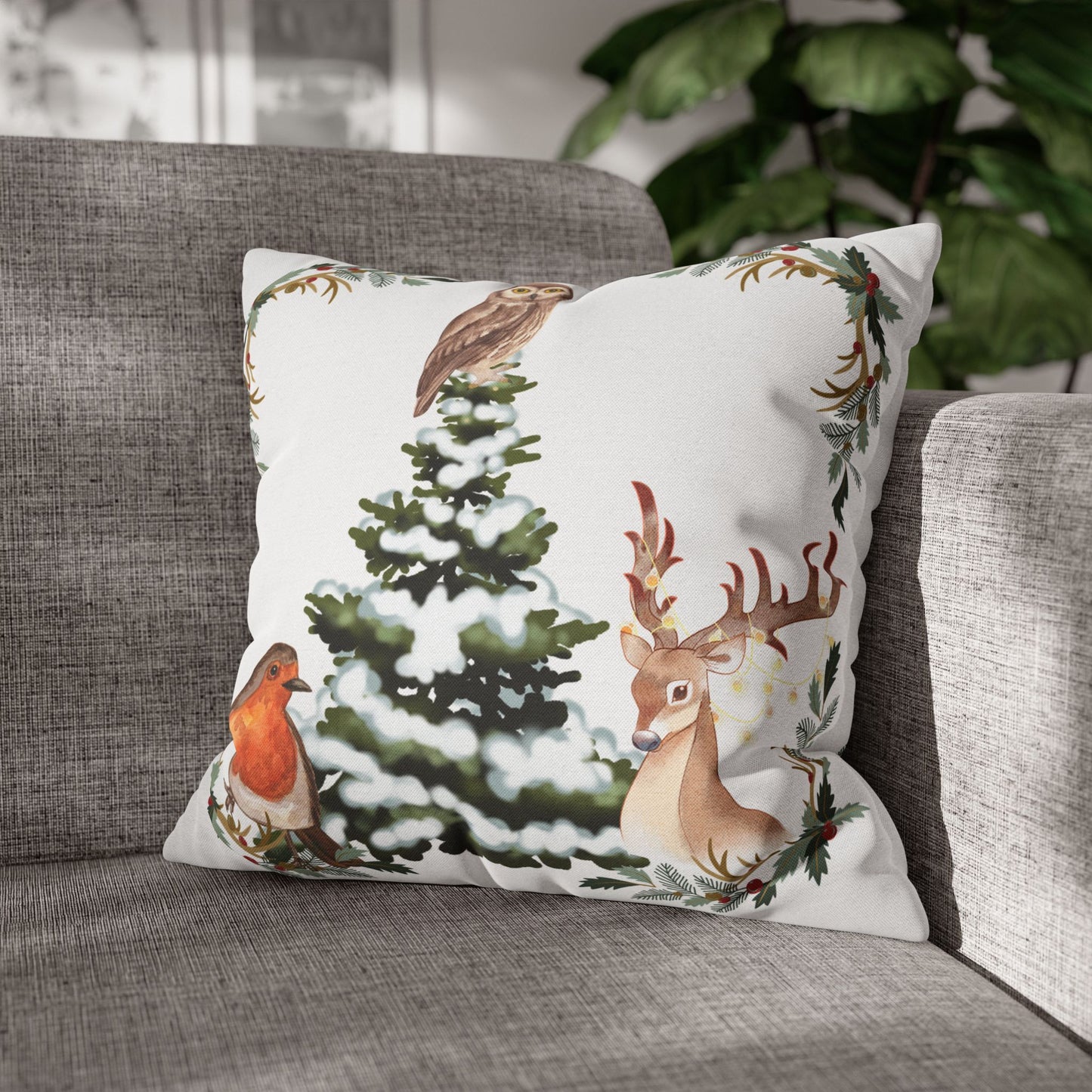 Winter Tree White - Square Pillowcase - Various Sizes