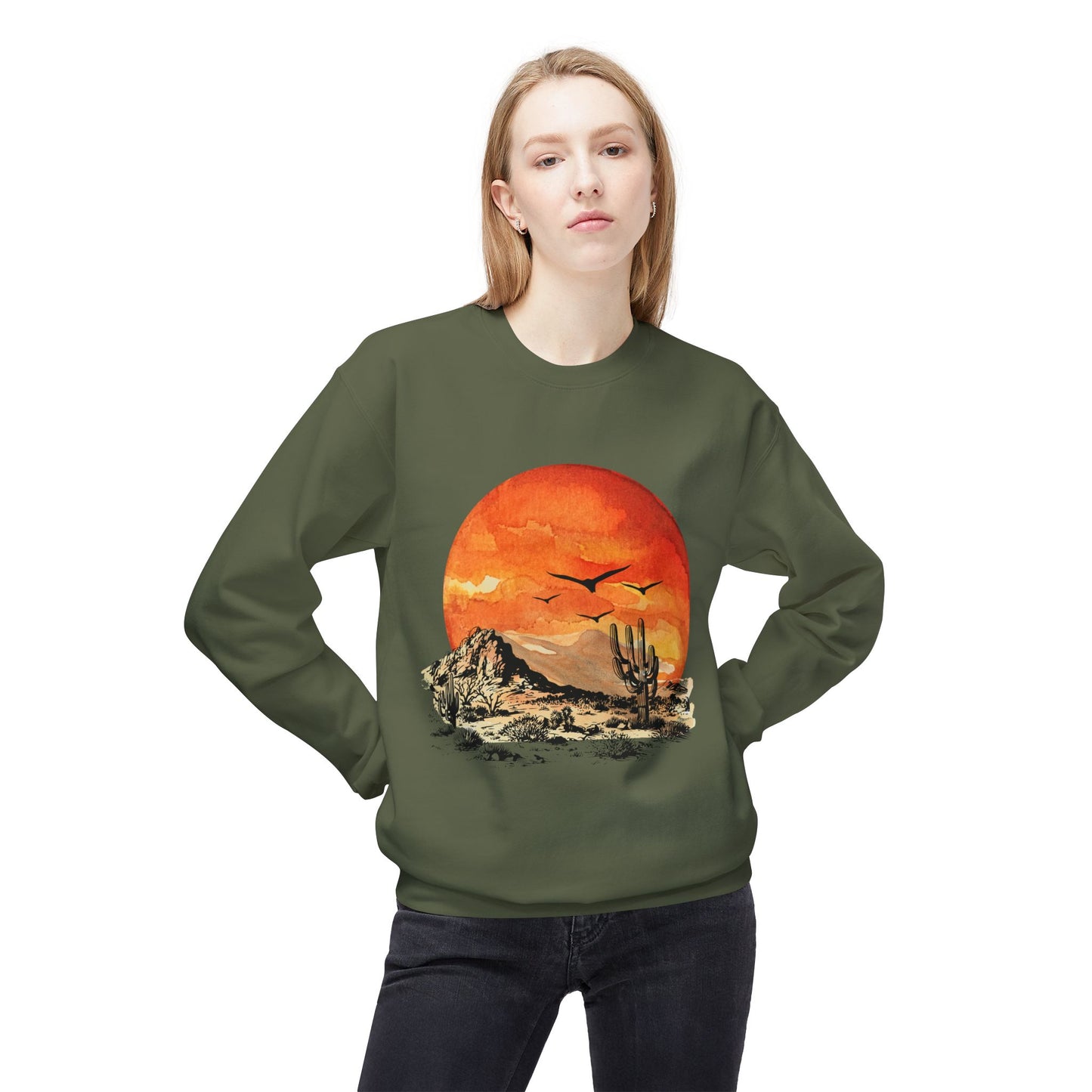 Desert Sun - Adult Unisex Sweatshirt - Bright Watercolor Print