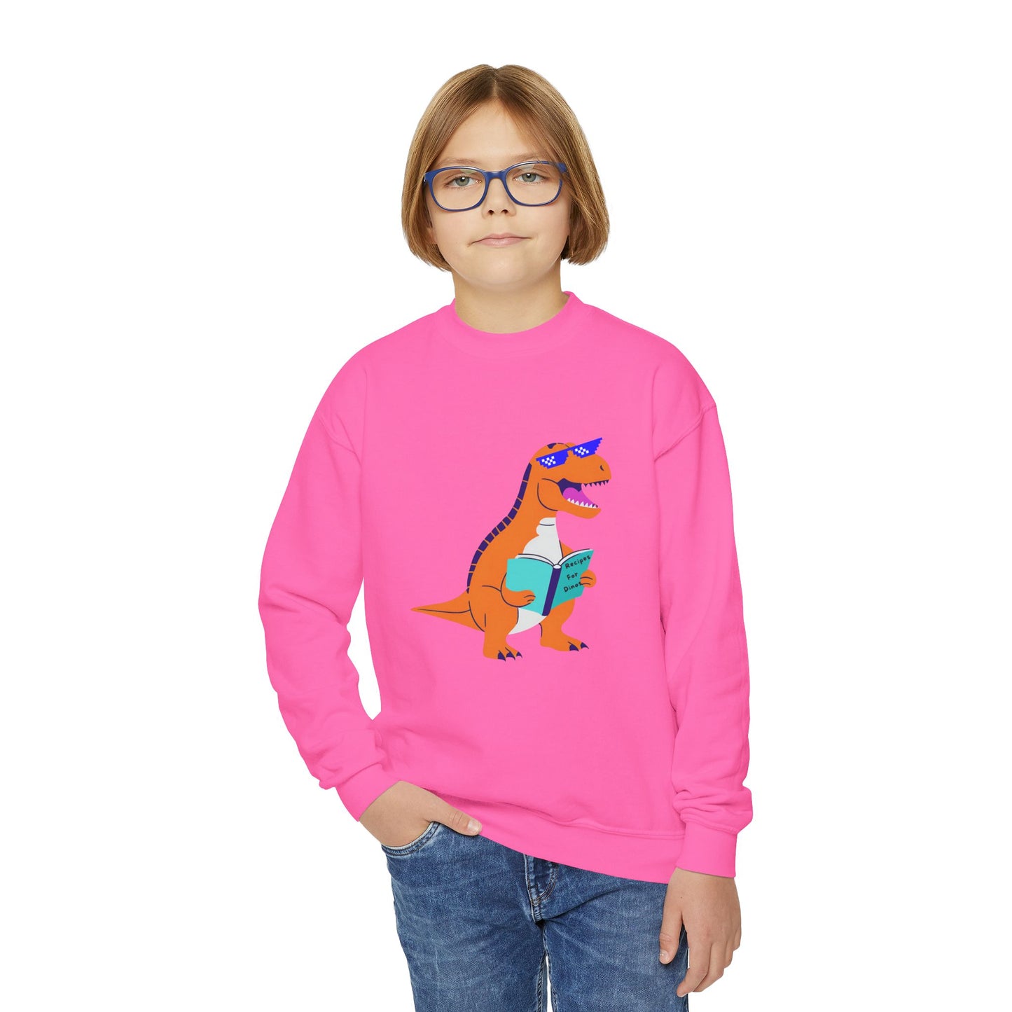 Retro T-Rex - Youth Crewneck Sweatshirt