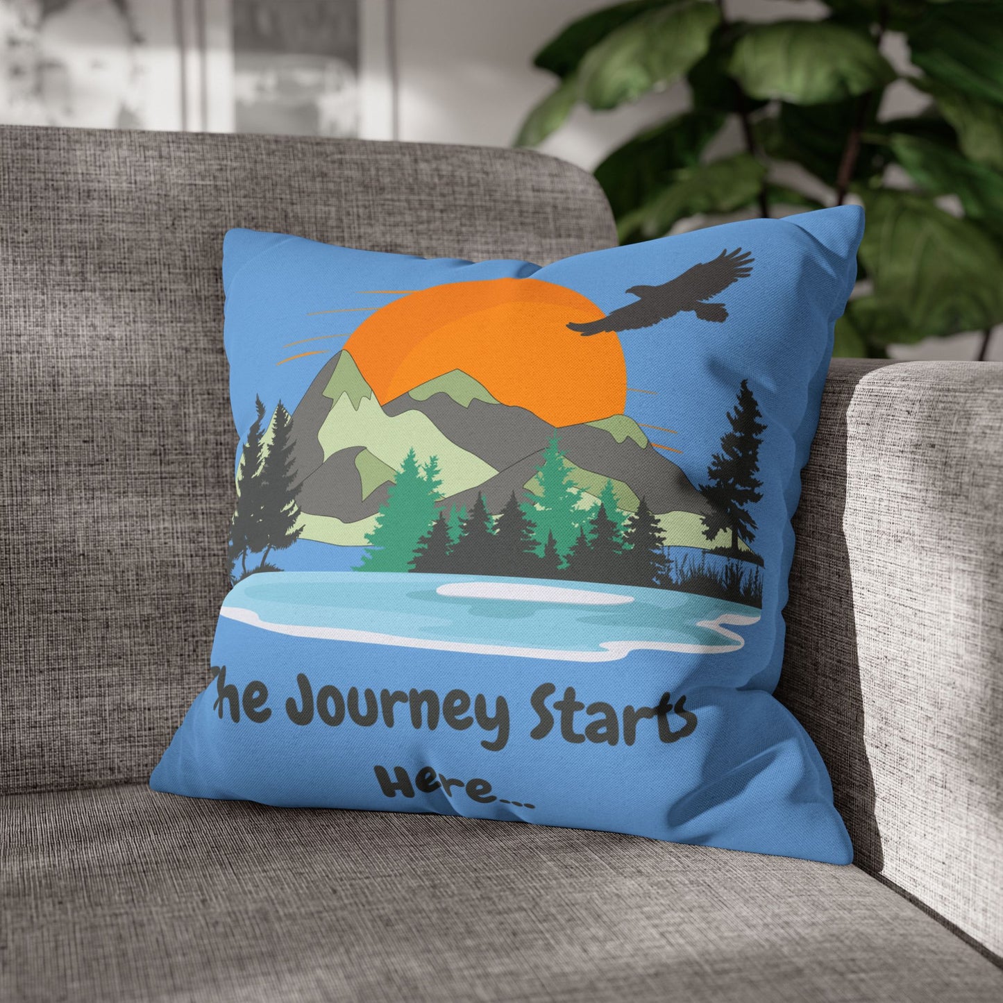 Journey Starts Here - Square Pillowcase - various sizes