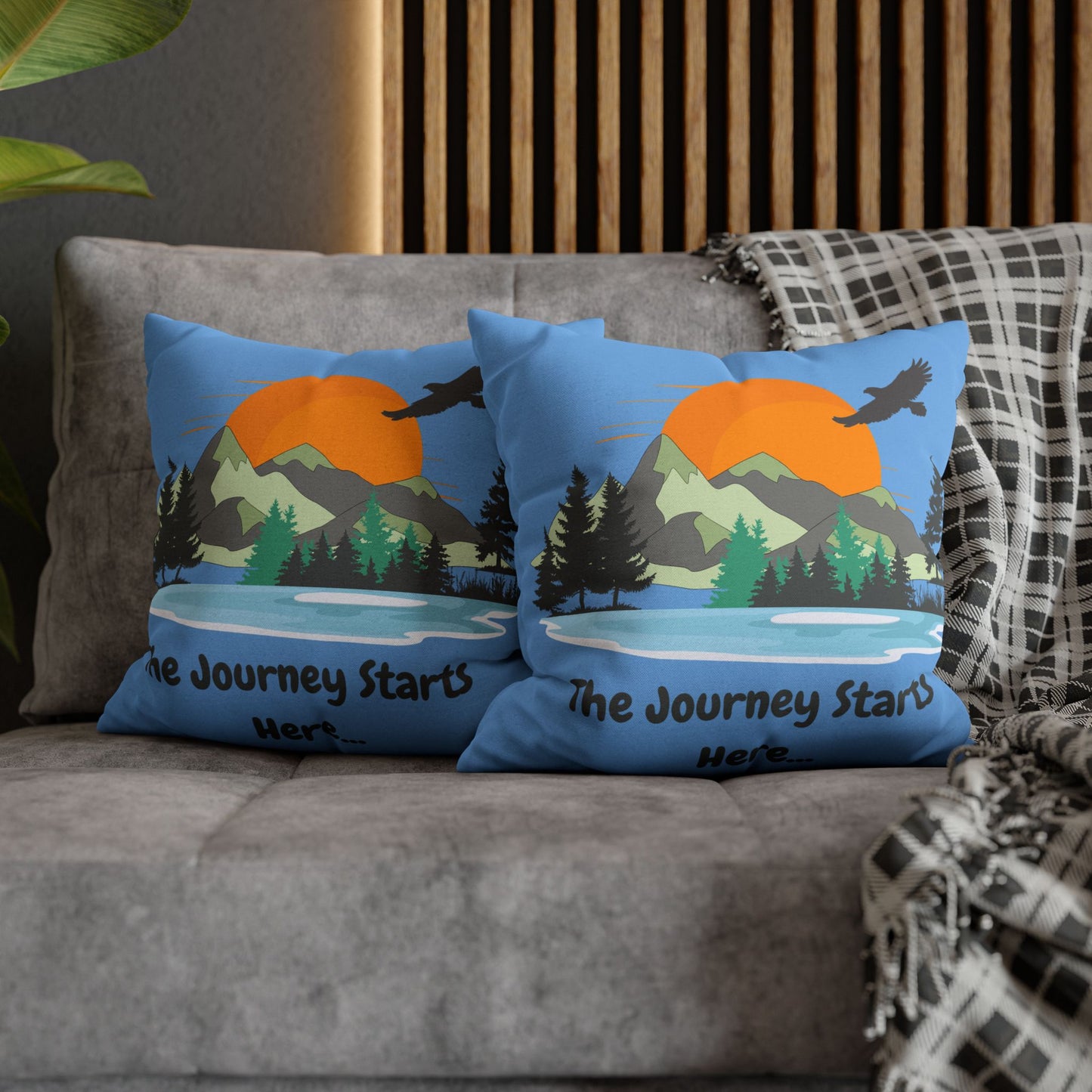 Journey Starts Here - Square Pillowcase - various sizes