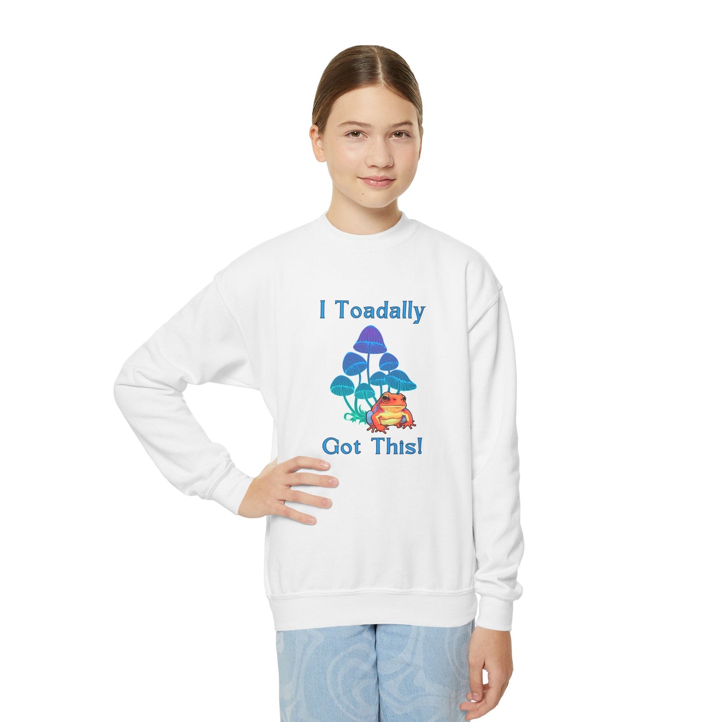 Toadally Got This - Youth Crewneck Sweatshirt - Bright Uplifting Print