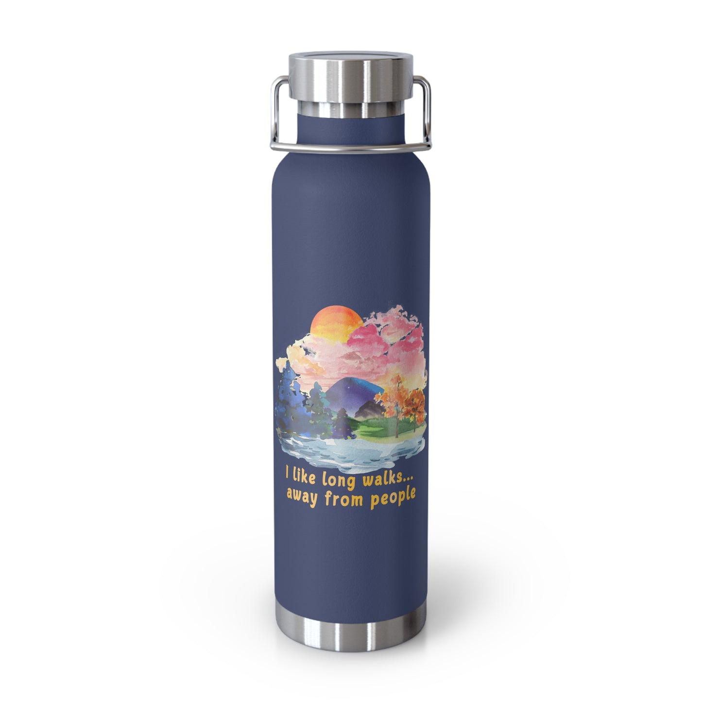 Long Walks Away From People - Copper Vacuum Insulated Bottle, 22oz