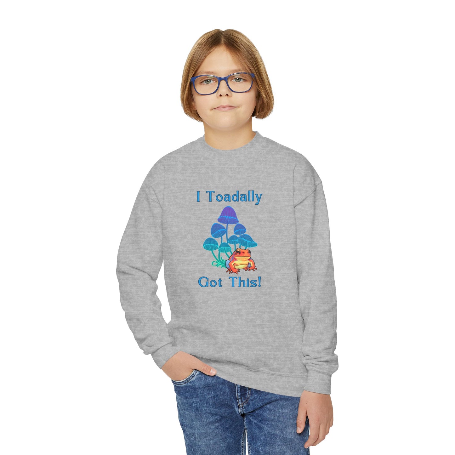 Toadally Got This - Youth Crewneck Sweatshirt - Bright Uplifting Print