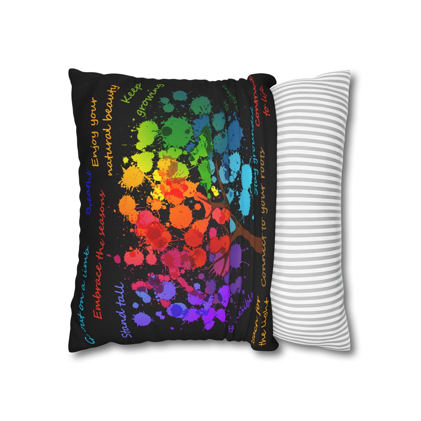 Tree Of Life Black - Accent Square Pillowcase - Various Sizes