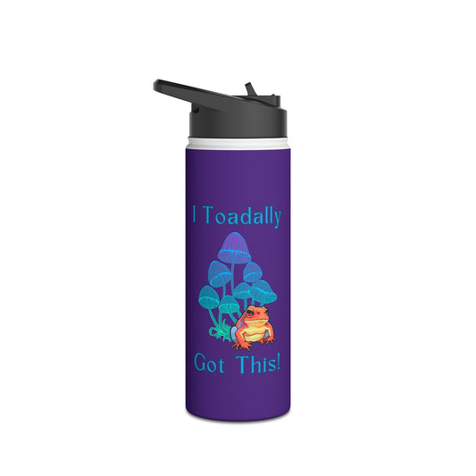 Toadally Got This - Purple - Kids Stainless Steel Water Bottle, Standard Lid