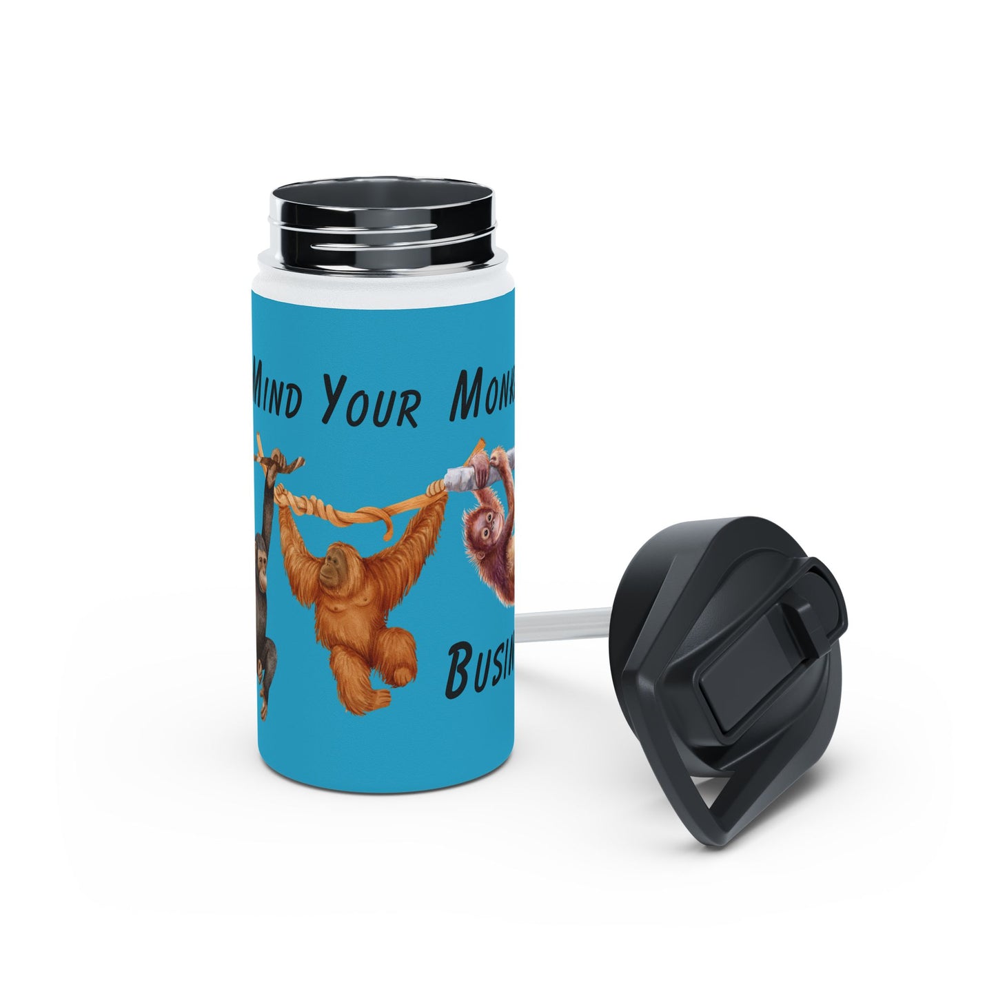 Mind Your Monkey Business - Kids Stainless Steel Water Bottle