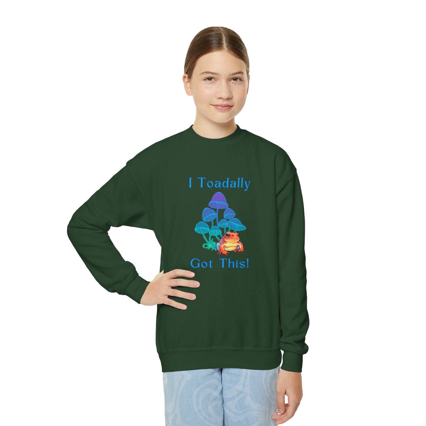 Toadally Got This - Youth Crewneck Sweatshirt - Bright Uplifting Print