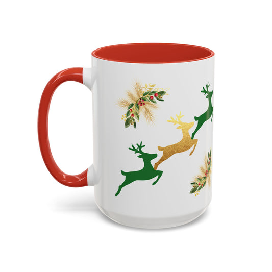 Reindeer Fun - Accent Coffee Mug (11, 15oz)