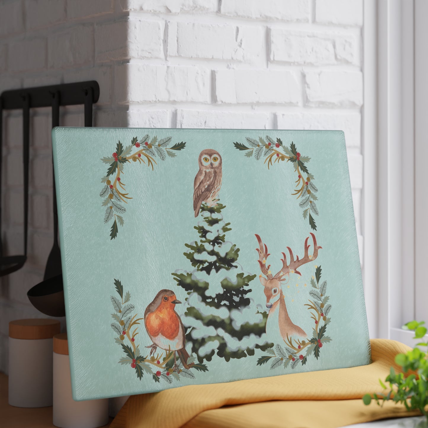 Winter Tree - Glass Cutting Board