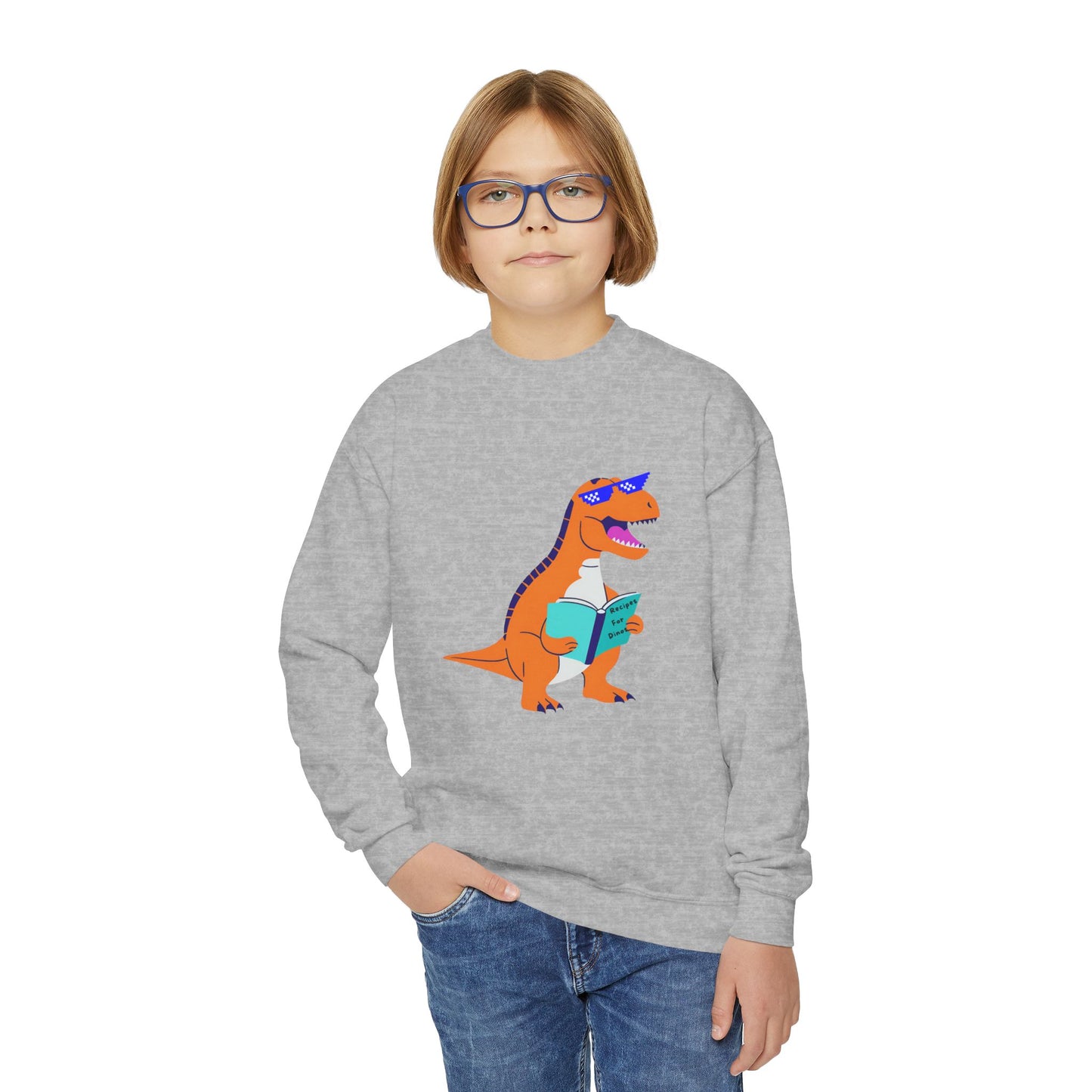 Retro T-Rex - Youth Crewneck Sweatshirt