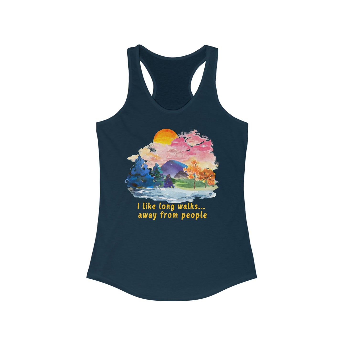 Long Walks Away From People - Racerback Tank