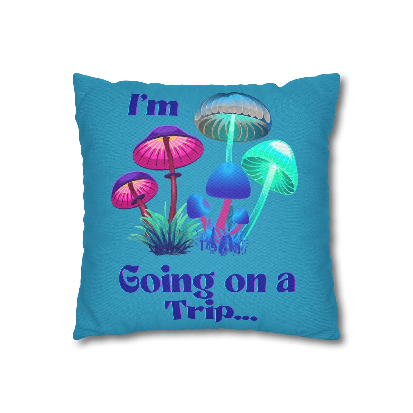 Going on a Trip Blue - Accent Square Pillowcase - Various Sizes