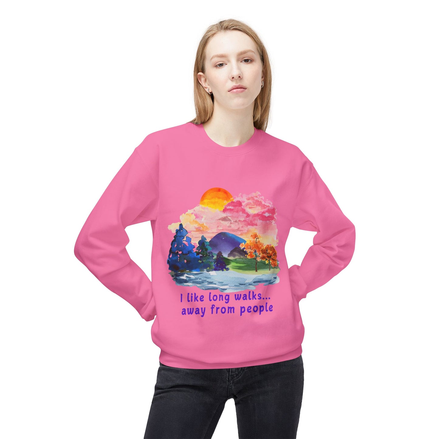 Long Walks Away From People  - Adult Unisex Sweatshirt