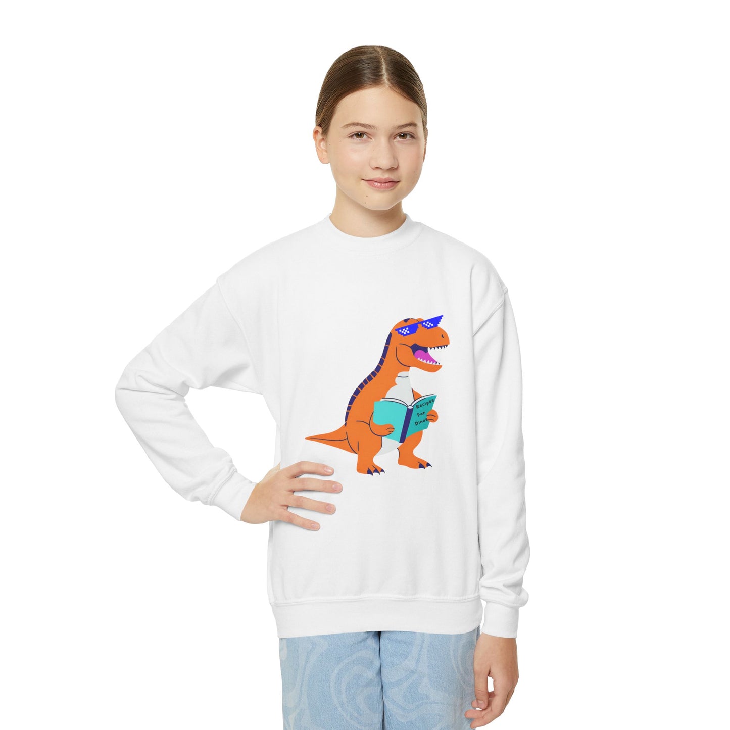 Retro T-Rex - Youth Crewneck Sweatshirt