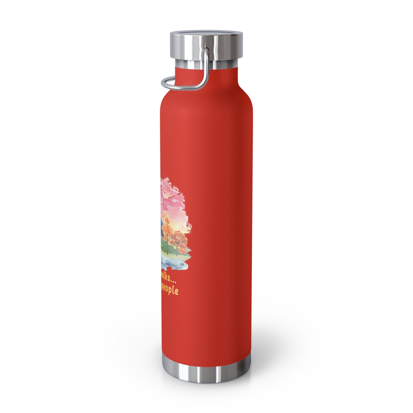 Long Walks Away From People - Copper Vacuum Insulated Bottle, 22oz